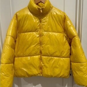 A NEW DAY yellow cropped Puff parka y2k